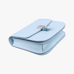 Pre-owned Celine Classic Box Blue Leather shoulderbag | stylenewstar