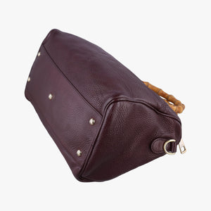Pre-owned Gucci bamboo shopper Purple Leather 353124 shoulderbag | stylenewstar