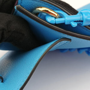 Pre-owned VERSACE Medusa phone bag Blue Leather shoulderbag | stylenewstar