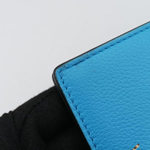 Pre-owned VERSACE Medusa phone bag Blue Leather shoulderbag | stylenewstar