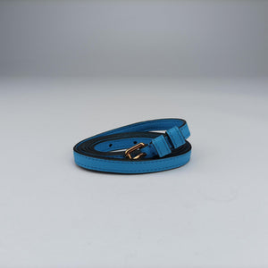 Pre-owned VERSACE Medusa phone bag Blue Leather shoulderbag | stylenewstar