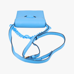 Pre-owned VERSACE Medusa phone bag Blue Leather shoulderbag | stylenewstar