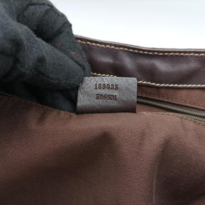 Pre-owned Gucci Abbey D-ring Hobo Beige x Brown Canvas x Leather 190525 handbag | stylenewstar