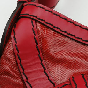 Pre-owned Gucci Queen Red Leather × Coated Canvas 189885 shoulderbag | stylenewstar