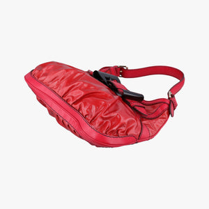 Pre-owned Gucci Queen Red Leather × Coated Canvas 189885 shoulderbag | stylenewstar
