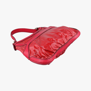 Pre-owned Gucci Queen Red Leather × Coated Canvas 189885 shoulderbag | stylenewstar