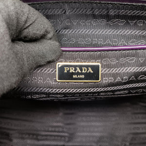 Pre-owned Prada Parabole Tote Purple patent handbag | stylenewstar