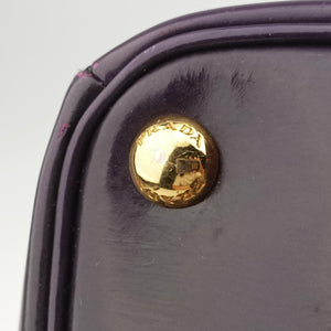 Pre-owned Prada Parabole Tote Purple patent handbag | stylenewstar