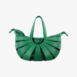 Secondhand Bottega Veneta The Shell Green Leather shoulderbag | stylenewstar