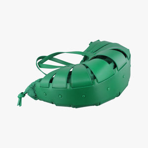 Secondhand Bottega Veneta The Shell Green Leather shoulderbag | stylenewstar