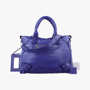 Pre-owned Balenciaga Giant City Purple lambskin shoulderbag | stylenewstar
