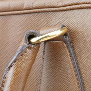 Pre-owned Prada Convertible Top Handle Brown SAFFIANO Leather BL0757 handbag | stylenewstar