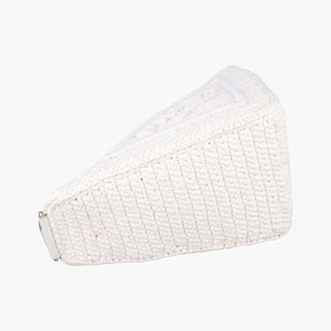 Pre-owned Prada Triangle Logo White Straw shoulderbag | stylenewstar