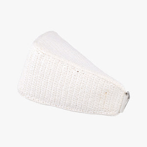 Pre-owned Prada Triangle Logo White Straw shoulderbag | stylenewstar