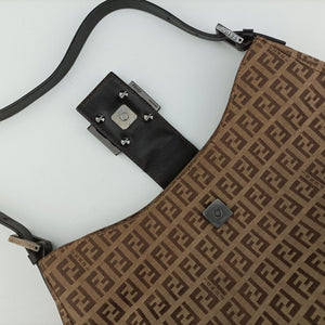 Pre-owned Fendi Zucchino Brown canvas 8BR036 shoulderbag | stylenewstar