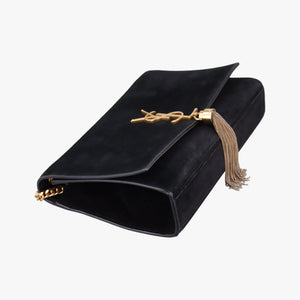 Vintage Yves Saint Laurent KATE Black Suede 354119 shoulderbag | stylenewstar