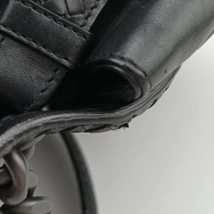Pre-owned Bottega Veneta Intrecciato Black lambskin shoulderbag | stylenewstar
