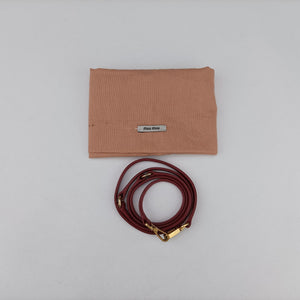 Pre-owned Miu Miu Wander Matelasse hobo Red Satin 5BC125 shoulderbag | stylenewstar