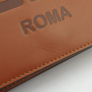 Pre-owned Fendi Roma Logo woc Brown Leather 8BS006 shoulderbag | stylenewstar