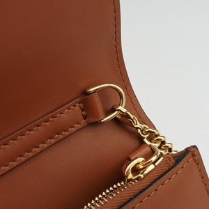 Pre-owned Fendi Roma Logo woc Brown Leather 8BS006 shoulderbag | stylenewstar