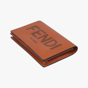Pre-owned Fendi Roma Logo woc Brown Leather 8BS006 shoulderbag | stylenewstar