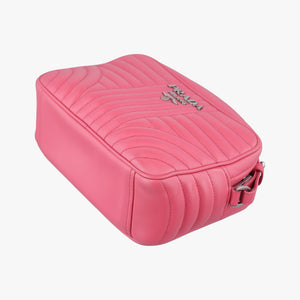 Pre-owned Prada Diagramme Pink leather 1BH084 shoulderbag | stylenewstar