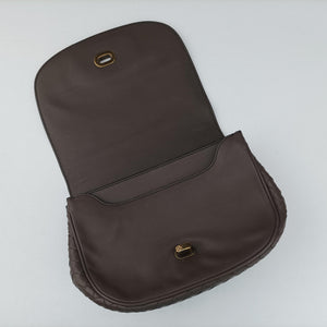 Pre-owned Bottega Veneta Luna Intrecciato Brown lambskin shoulderbag | stylenewstar