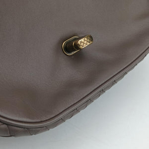 Pre-owned Bottega Veneta Luna Intrecciato Brown lambskin shoulderbag | stylenewstar