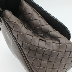 Pre-owned Bottega Veneta Luna Intrecciato Brown lambskin shoulderbag | stylenewstar