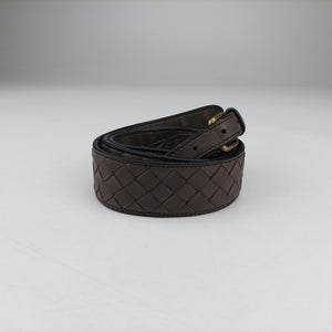 Pre-owned Bottega Veneta Luna Intrecciato Brown lambskin shoulderbag | stylenewstar