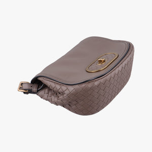 Pre-owned Bottega Veneta Luna Intrecciato Brown lambskin shoulderbag | stylenewstar