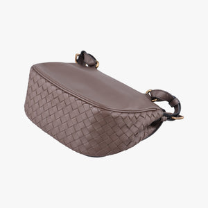 Pre-owned Bottega Veneta Luna Intrecciato Brown lambskin shoulderbag | stylenewstar