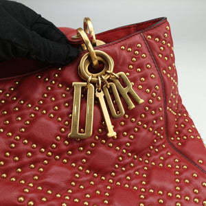 Pre-owned Christian Dior Lady Dior Red Leather handbag | stylenewstar