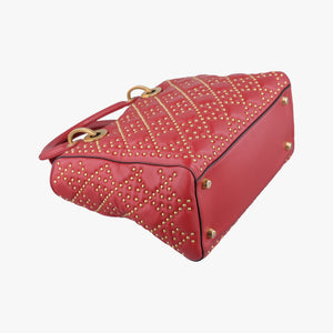 Pre-owned Christian Dior Lady Dior Red Leather handbag | stylenewstar