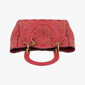 Pre-owned Christian Dior Lady Dior Red Leather handbag | stylenewstar
