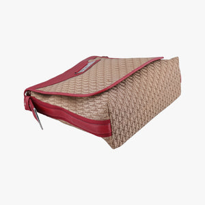 Pre-owned Christian Dior Street Chic Messenger Red × Brown Jacquard Canvas×Leather shoulderbag | stylenewstar