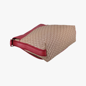 Pre-owned Christian Dior Street Chic Messenger Red × Brown Jacquard Canvas×Leather shoulderbag | stylenewstar