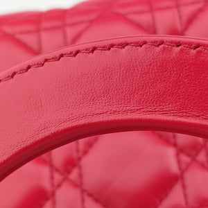 Pre-owned Christian Dior Lady Dior Red lambskin shoulderbag | stylenewstar