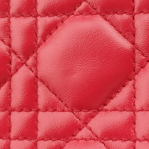 Pre-owned Christian Dior Lady Dior Red lambskin shoulderbag | stylenewstar
