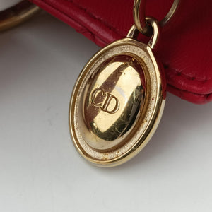 Pre-owned Christian Dior Lady Dior Red lambskin shoulderbag | stylenewstar