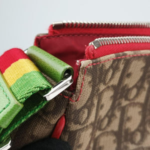 Pre-owned Christian Dior Rasta Trotter Messenger beige×Multicolour PVC coated canvas shoulderbag | stylenewstar