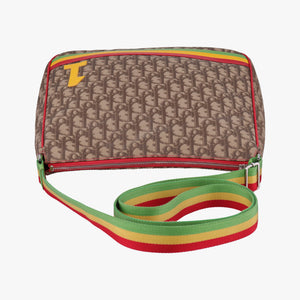 Pre-owned Christian Dior Rasta Trotter Messenger beige×Multicolour PVC coated canvas shoulderbag | stylenewstar