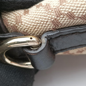 Pre-owned Gucci Horsebit Diamante Beige × Dark Brown Canvas×Leather 247286 handbag | stylenewstar