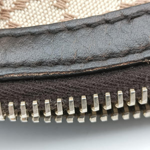 Pre-owned Gucci Horsebit Diamante Beige × Dark Brown Canvas×Leather 247286 handbag | stylenewstar