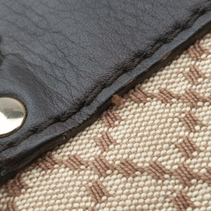 Pre-owned Gucci Horsebit Diamante Beige × Dark Brown Canvas×Leather 247286 handbag | stylenewstar