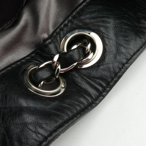 Pre-owned Chanel East West 2.55 Black Leather 37697 shoulderbag | stylenewstar