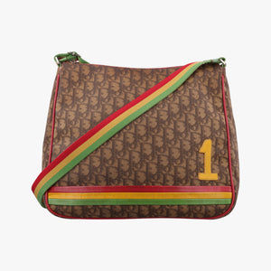 Secondhand Christian Dior Rasta Trotter Messenger beige×Multicolour PVC coated canvas shoulderbag | stylenewstar