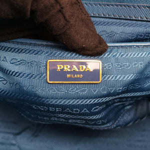 Pre-owned Prada Galleria Blue SAFFIANO Leather BN1786 handbag | stylenewstar
