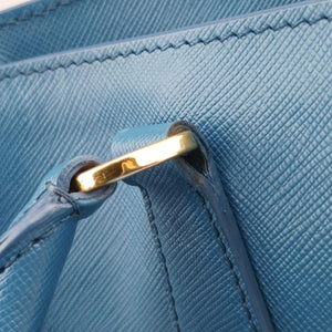 Pre-owned Prada Galleria Blue SAFFIANO Leather BN1786 handbag | stylenewstar