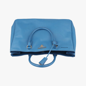 Pre-owned Prada Galleria Blue SAFFIANO Leather BN1786 handbag | stylenewstar